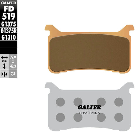 Galfer Bremsbeläge fd519 Bremsbelag fd519 g1375 Sint.Metal str. sp.