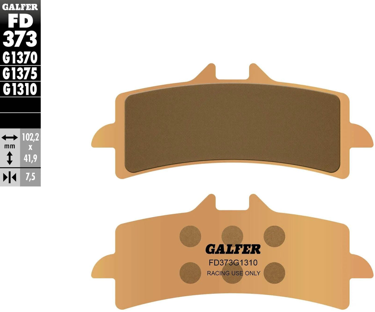 Galfer Bremsbeläge fd373 Bremsbelag fd373 g1310 sint.metal rac.pro.