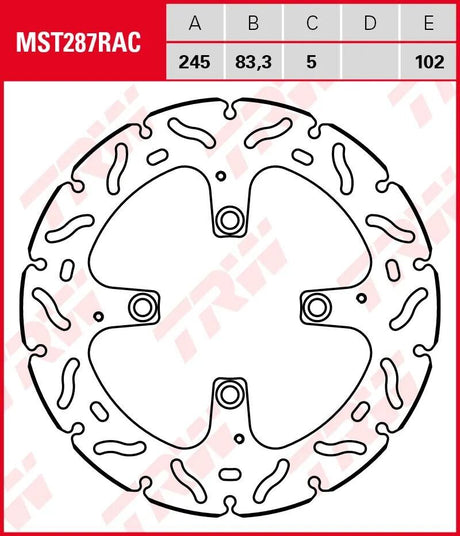 TRW-Bremsscheibe mst287rac. Rotor mst287rac starr