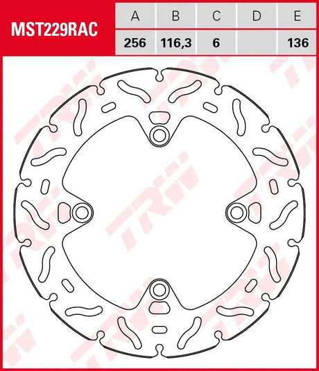 TRW-Bremsscheibe mst229rac. Rotor mst229rac starr