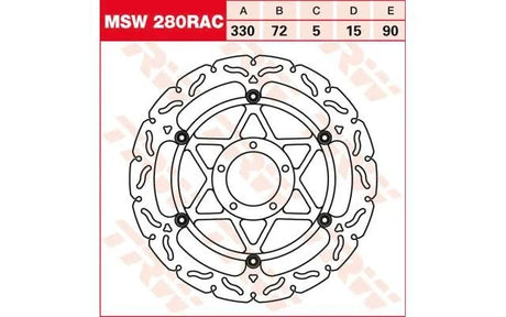 TRW-Lucas Bremsscheibe MSW280rac Rotor MSW280rac schwimmend