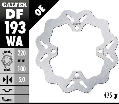 Galfer Golf Bremsscheibe DF193 Rotor DF193 Typ WA starr
