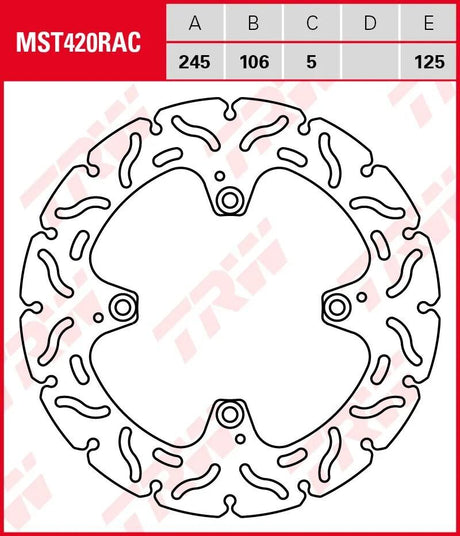 TRW-Bremsscheibe mst420rac. Rotor mst420rac starr
