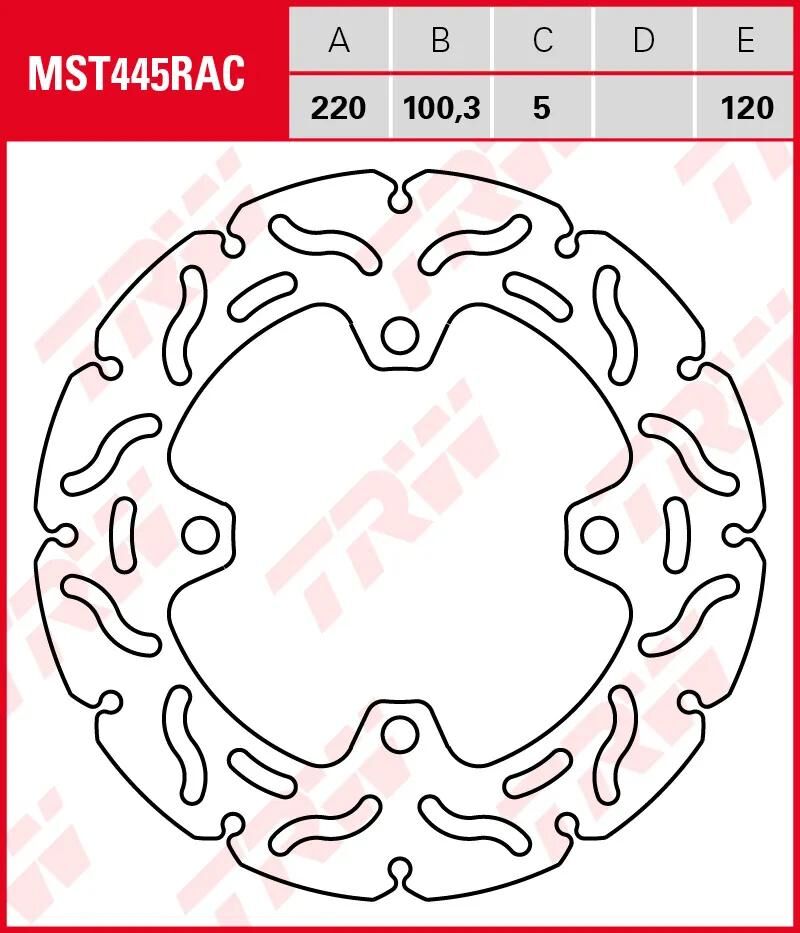 TRW-Bremsscheibe mst445rac. Rotor mst445rac starr