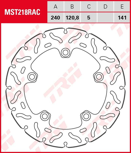 TRW-Bremsscheibe mst218rac. Rotor mst218rac starr