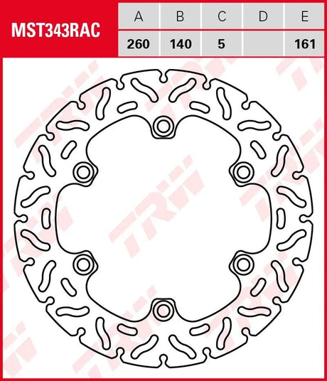 TRW-Bremsscheibe mst343rac. Rotor mst343rac starr