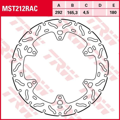TRW-Bremsscheibe mst212rac. Rotor mst212rac starr
