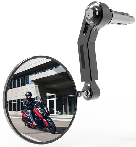 Oxford Spiegel Lenkerende Premium Aluminium Lenkerspiegel Aluminium schwarz rechts