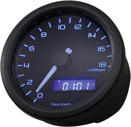 Daytona Drehzahlmesser Velona 60 dunkel. Tacho Velona dunkel,b LED-blau 18000 U/min