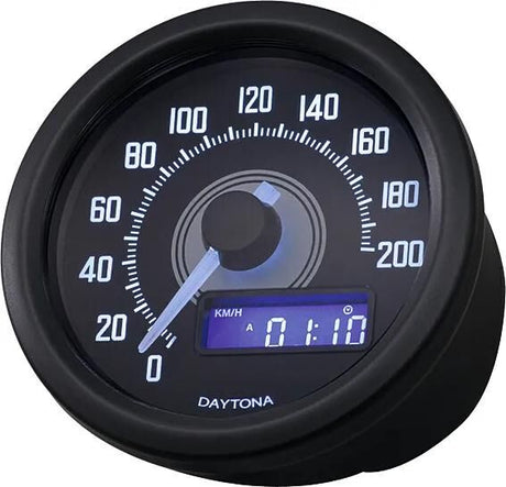 Daytona Tacho Velona 60 dunkel. Tacho Velona dunkel, LED-weiß 200 km h