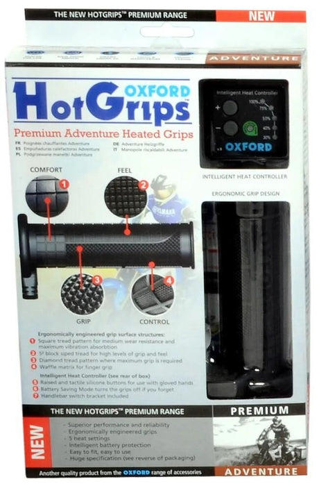 Oxford hotgrips®premium Heizgriffe Heizgriffe vor einem 22+25mm offenen 5-Stufen