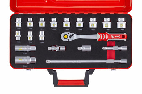 Connex Products Steckschlüsselsatz Profi 3 8 19-teilig