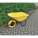 Mm producten kruiwagen 85l kunstst bak geel zwart ond ged nml wiel