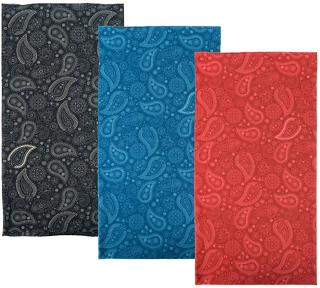 Oxford-Multifunktionstücher, bequemes Halstuch, bequemes Paisley-Rot, 3er-Pack