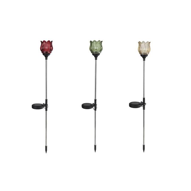 LED-Solar-Gartenlampe Tulpenglas 9x9x79cm