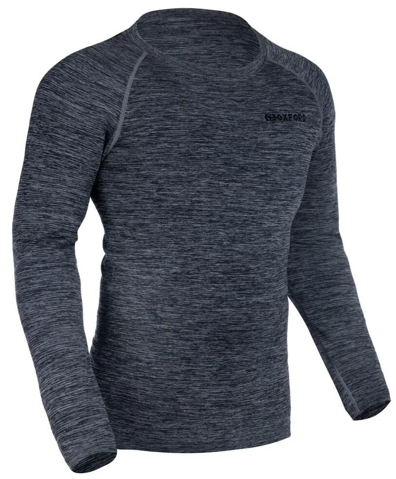 Oxford-Hemd mit langen Ärmeln, erweiterte Basisschicht. Funktionsshirt Langarm 2xl 3xl grau