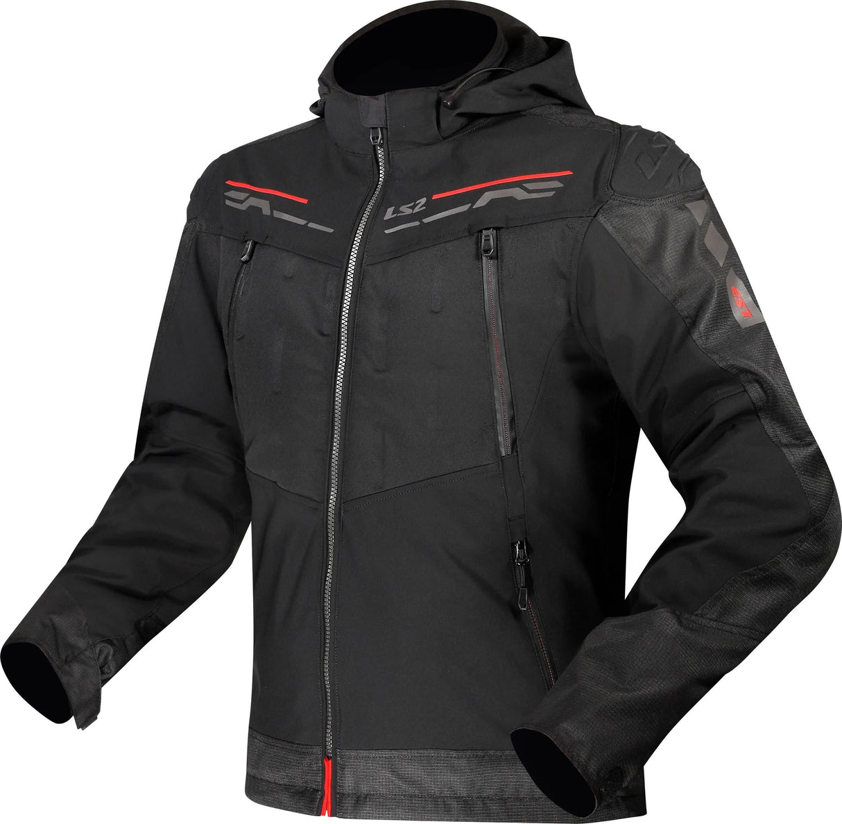 Ls2 Zirkonjacke Jacke Zirkonium Herren Schwarz Rot Gr. xl