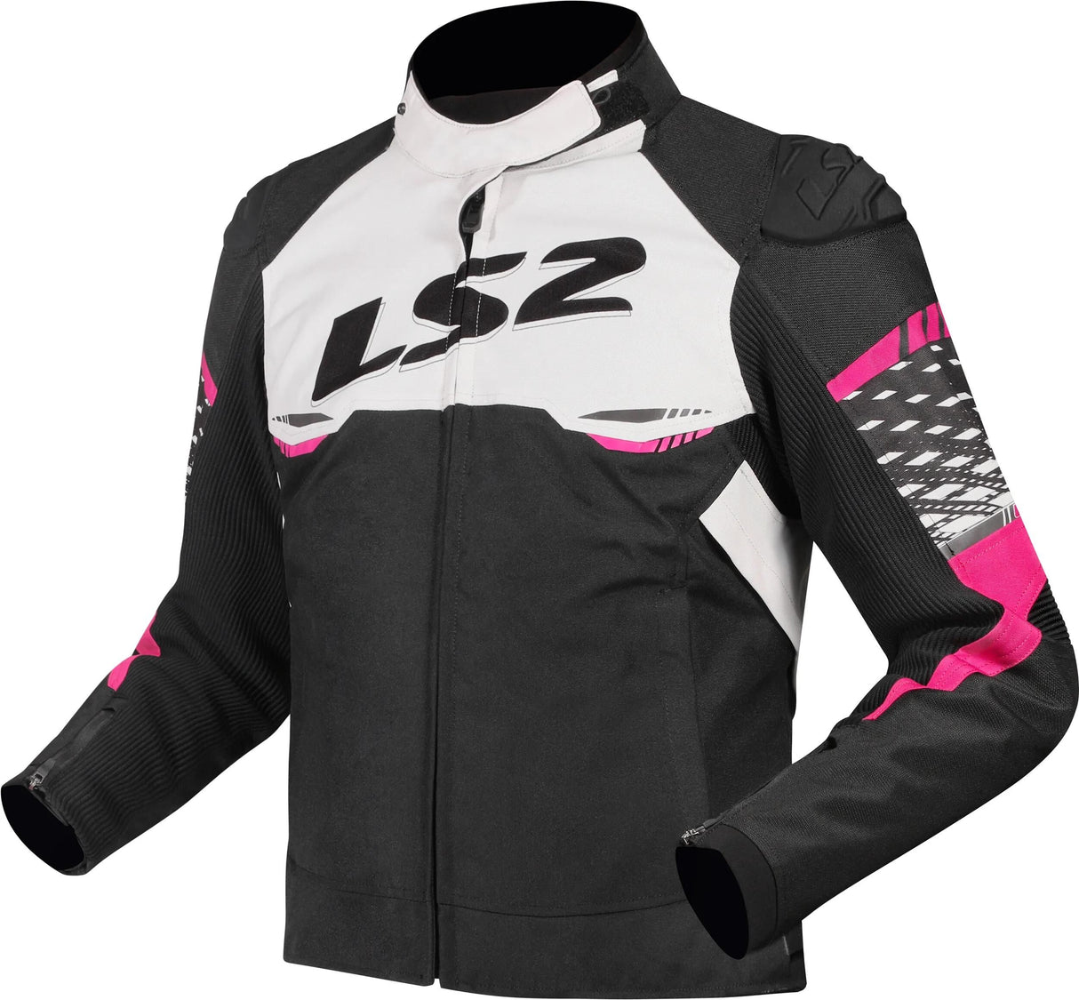 Ls2 Apex Jacke Jacke Apex Damen Schwarz Weiß Rosa Gr. l