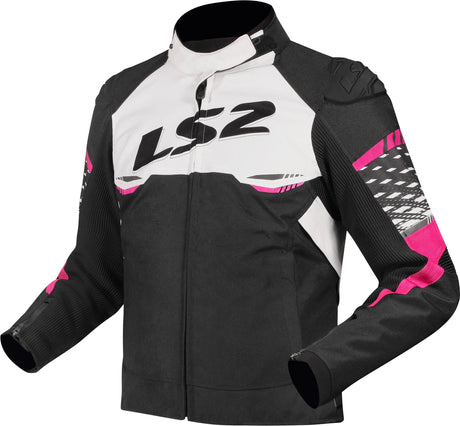 Ls2 Jacke Apex Jacke Apex Damen Schwarz Weiß Rosa Gr. l