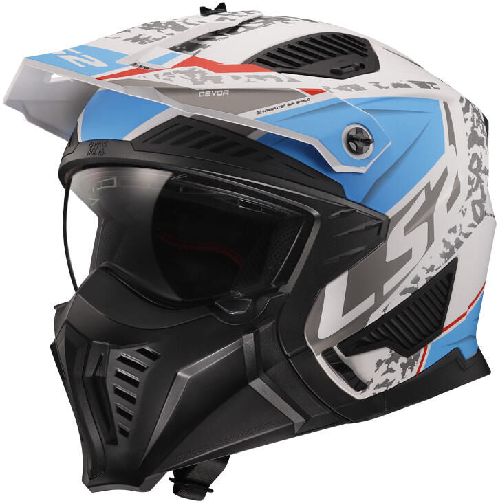 Ls2 modularer Helm von 606 Drifter Devor Helm von 606 Drtifer Devor s weiß blau matt