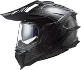 Ls2 Enduro-Helm MX701 Explorer Carbon Solid, Material: lackiertes Carbon, Doppel-D-Verschluss Helm MX701 Exp.Car. einfarbig l schwarz
