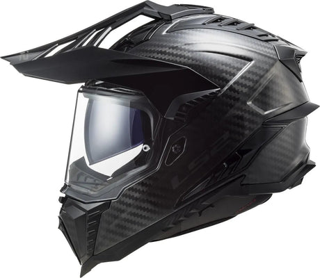 Ls2 Enduro-Helm MX701 Explorer Carbon Solid, Material: lackiertes Carbon, Doppel-D-Verschluss Helm MX701 Exp.Car. einfarbig l schwarz