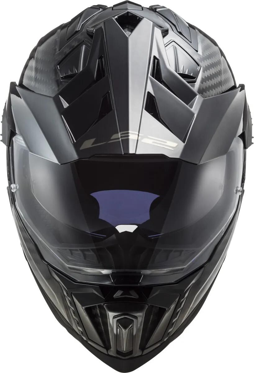 Ls2 Enduro-Helm MX701 Explorer Carbon Solid, Material: lackiertes Carbon, Doppel-D-Verschluss Helm MX701 Exp.Car. einfarbig xs schwarz