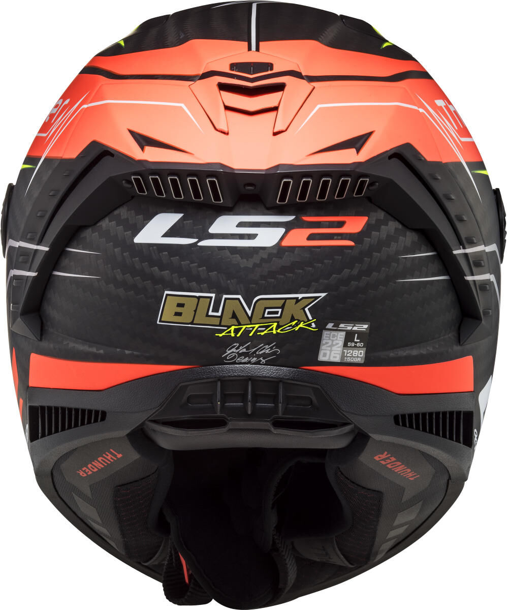 Ls2 Integralhelm „FF805 Thunder Carbon Black Attack“ Helm FF805 th.ca.bl att. xxl Seite speichern gelb.
