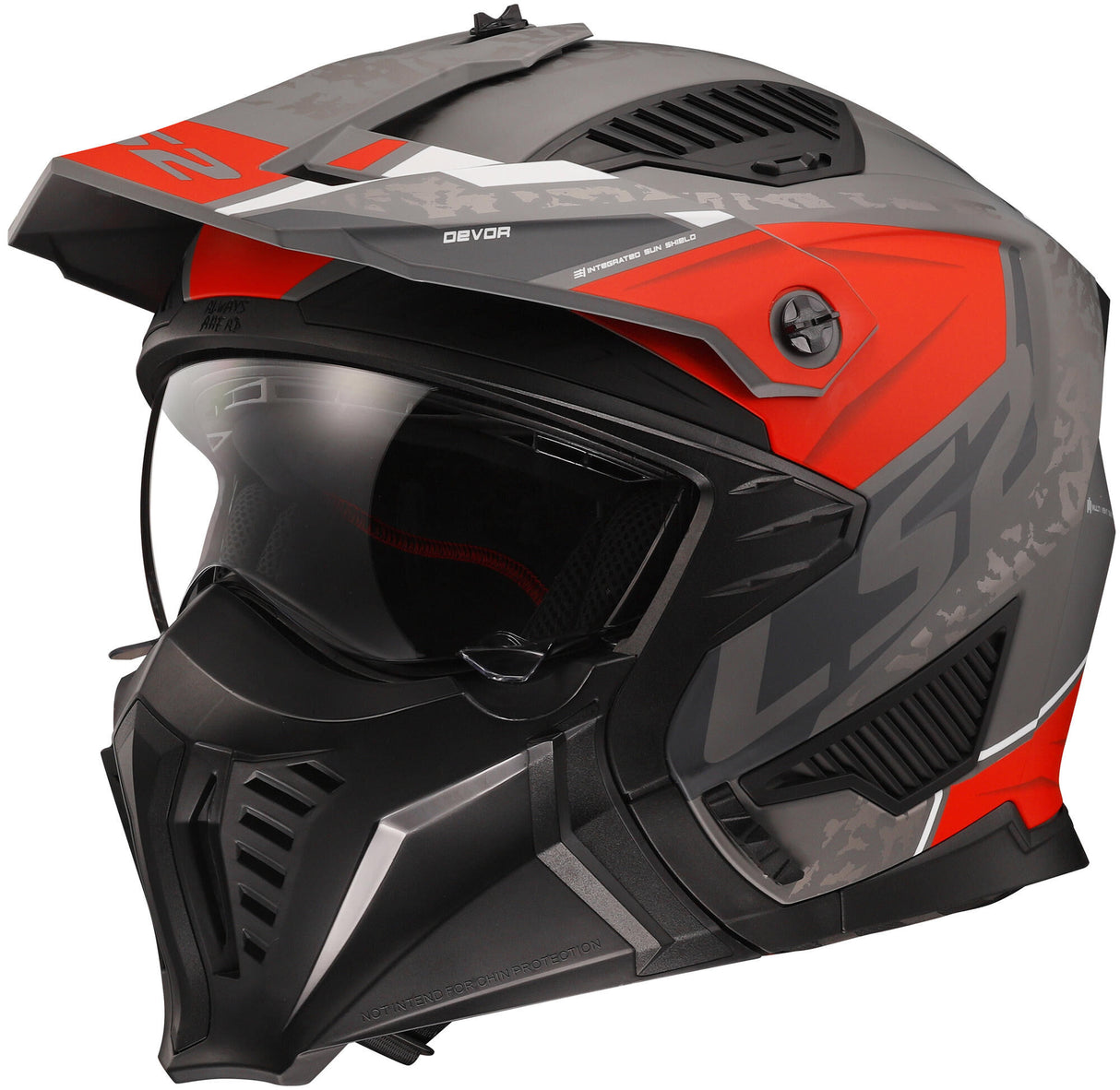 Ls2 modularer Helm of606 Drifter Devor Helm of606 Drtifer Devor l Sil. Titan. Hrsg