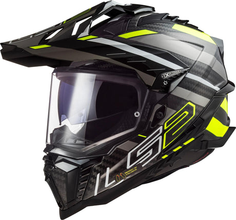Ls2 Enduro-Helm MX701 Explorer Carbon Edge. Helm mx701 exp.car. Kante m bl. yel. Titan