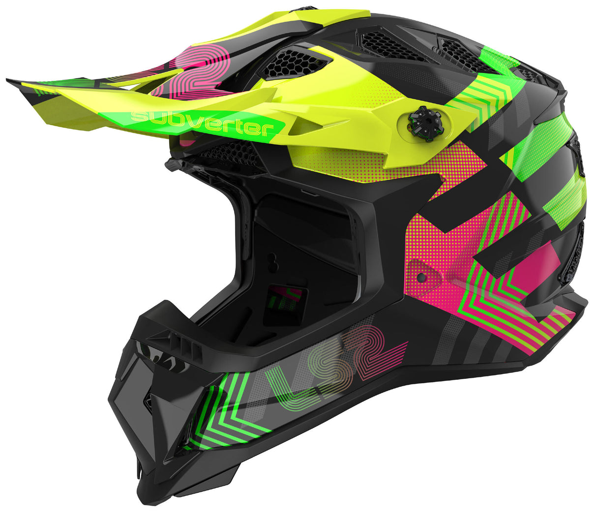 Ls2 Motocross-Helm MX700 Subverter Evo Chromatischer Helm MX700 Subv.Evo Chrom. xl b. yel. grün