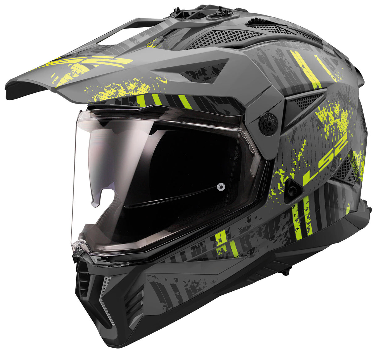 Ls2 Enduro-Helm MX702 Pioneer II Crazy. Helm mx702 Pawn.ii verrückt l bl. yel. Matt