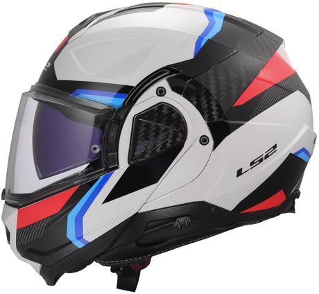 Ls2 Klapphelm FF910 Advant II Triple. Helm FF910 Advant II Triple S wh blau rot