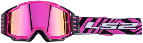 Ls2 Charger Pro Motocross-Brille Crossglasses Charger Pro rosa Iridium-Visier