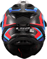 Ls2 Enduro-Helm MX701 Explorer Carbon Frontier II, interne Sonnenblende, abnehmbar, waschbar, hypoallergen und atmungsaktiv, verstärkter Kinnriemen, Rettungswangenpolster, Doppel-D-Futter Helm MX701 Expl. car.fr.ii m ws blau sw