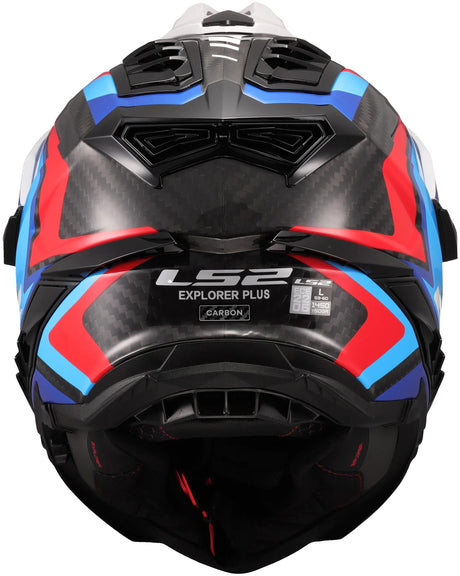 Ls2 Enduro-Helm MX701 Explorer Carbon Frontier II, interne Sonnenblende, abnehmbar, waschbar, hypoallergen und atmungsaktiv, verstärkter Kinnriemen, Rettungswangenpolster, Doppel-D-Futter Helm MX701 Expl. car.fr.ii m ws blau sw