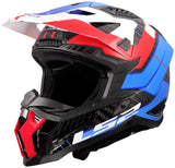 Ls2 Motocross-Helm MX703 x-force galuo, atmungsaktiv und hypoallergen. Helm X-Force Galuo weiß rot blau gr. m