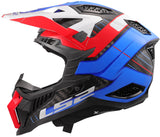 Ls2 Motocross-Helm MX703 x-force galuo, atmungsaktiv und hypoallergen. Helm X-Force Galuo weiß rot blau gr. m