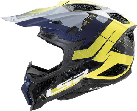 Ls2 Motocross-Helm MX703 x-force galuo, atmungsaktiv und hypoallergen. Helm X-Force Galuo grau neongelb Gr. xxl