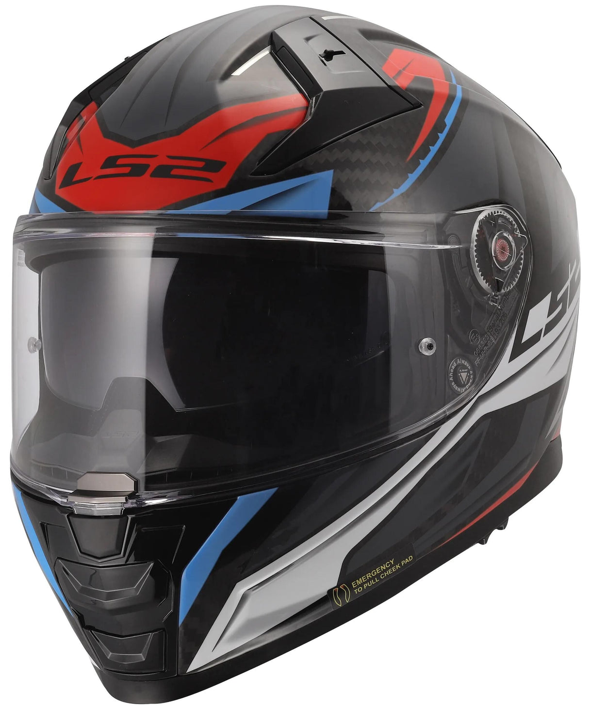 Ls2 Integralhelm FF811 Vector II Carbon Savage. Helm ff811 Vektor i c Savage weiß blau rot m