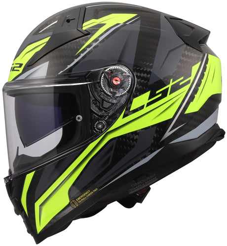 Ls2 Integralhelm FF811 Vector II Carbon Savage. Helm ff811 Vektor i c Savage h-v gelb l