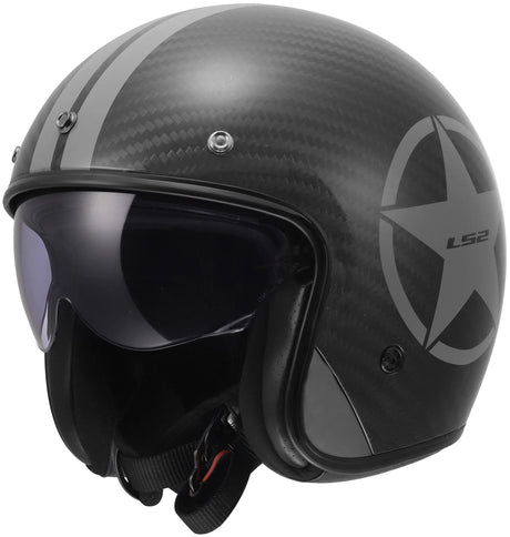 Ls2 jethelm of601 bob ii carbon star helmet of601 bob ii carbon star gray gr. m