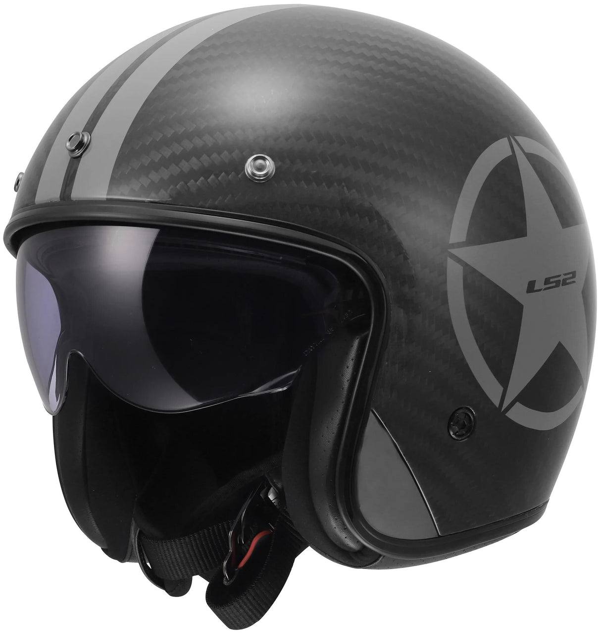 Ls2 jethelm of601 bob ii carbon star helmet of601 bob ii carbon star gray gr. xxl