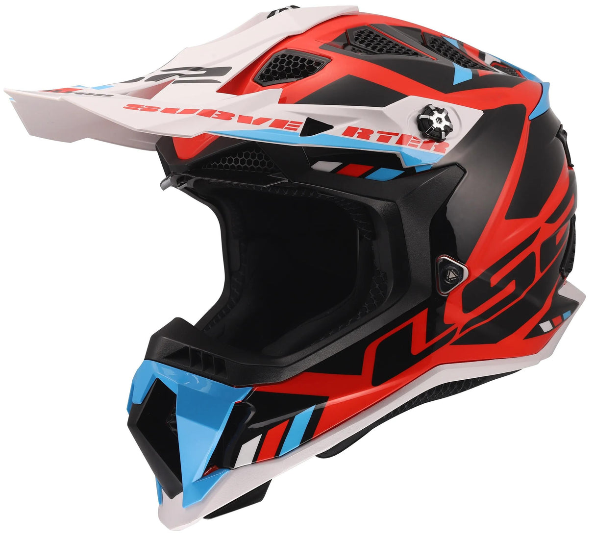 Ls2 Motocross-Helm MX700 Subverter Evo II Stomp Helm MX700 Subverte Stomp weiß blau rot l