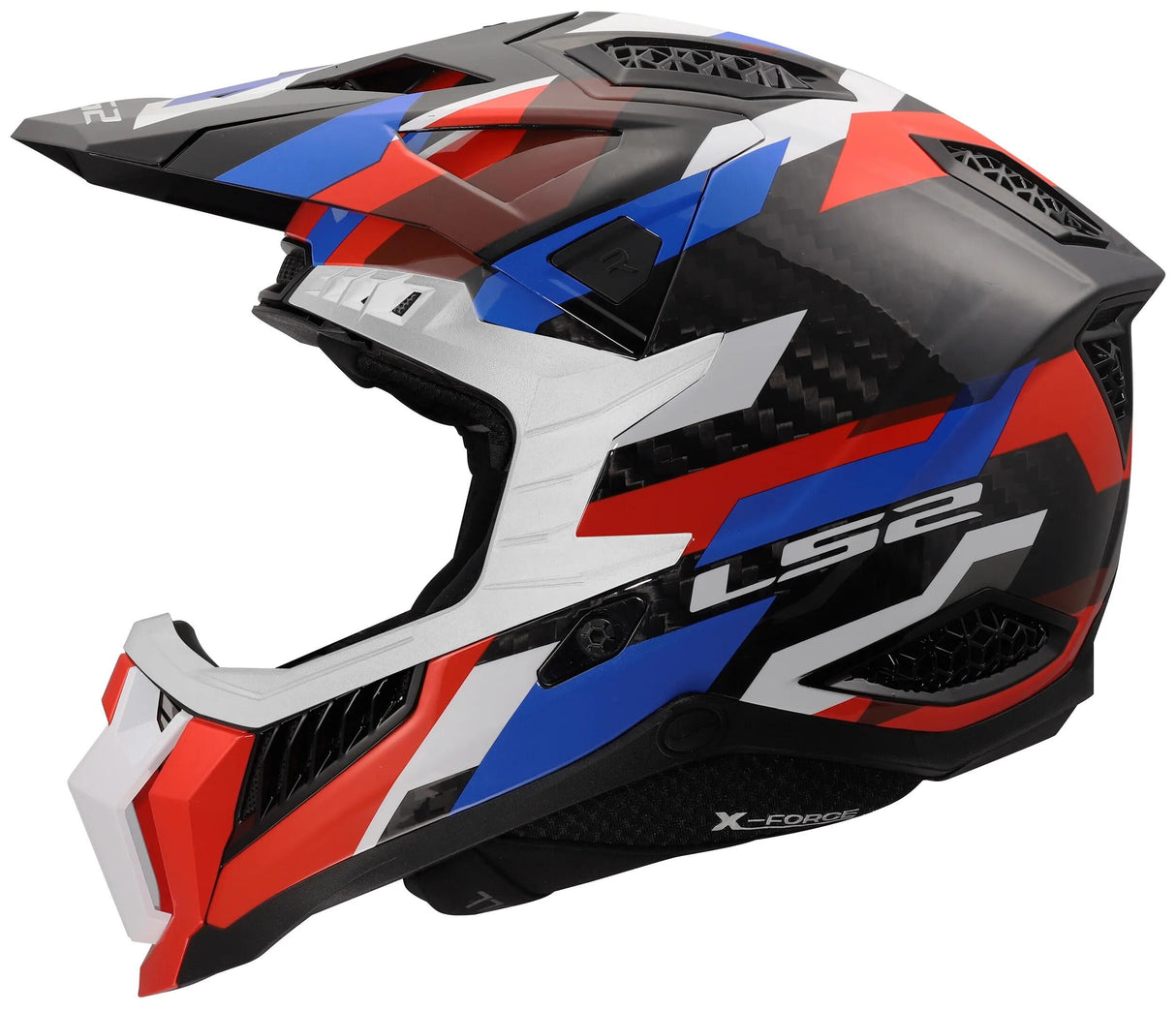 Ls2 MX703 X-Force Phantom Motocross-Helm, atmungsaktiv und hypoallergen. Helm mx703 x-force phantom bl ws rot m