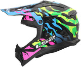 Ls2 Motocross-Helm MX708 Fast II Grotesque Helm MX708 Fast II Grotesque BL Pink Grün x