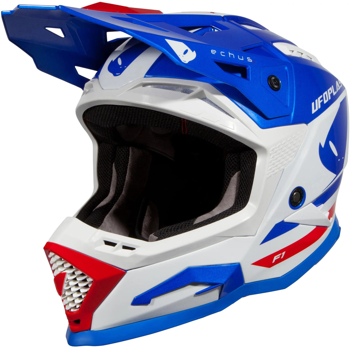 Ufo Plast Motocross-Helm Echus Helm Echus XS blau weiß rot