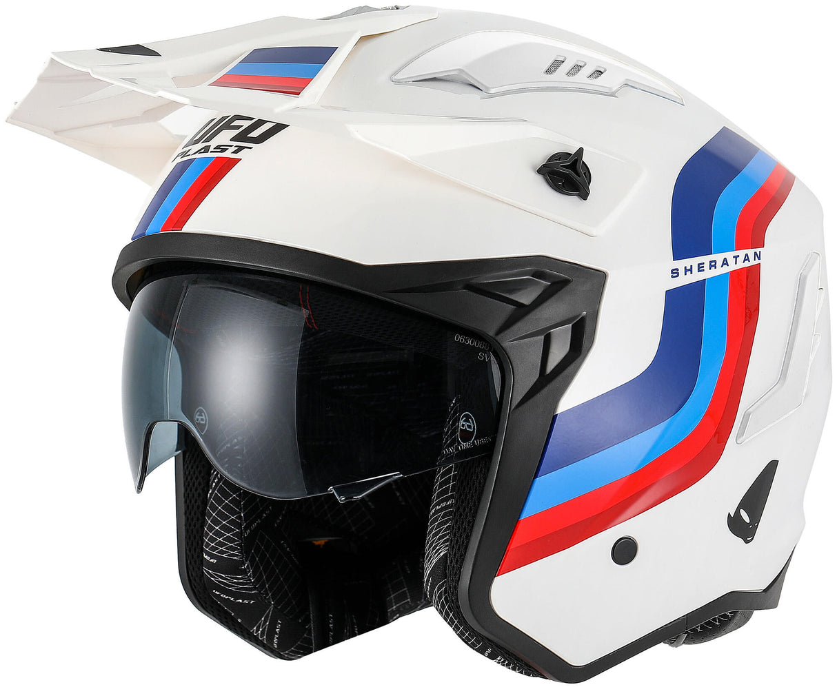 UFO Plast Sheratan Jethelm Helm Sheratan M weiß rot blau
