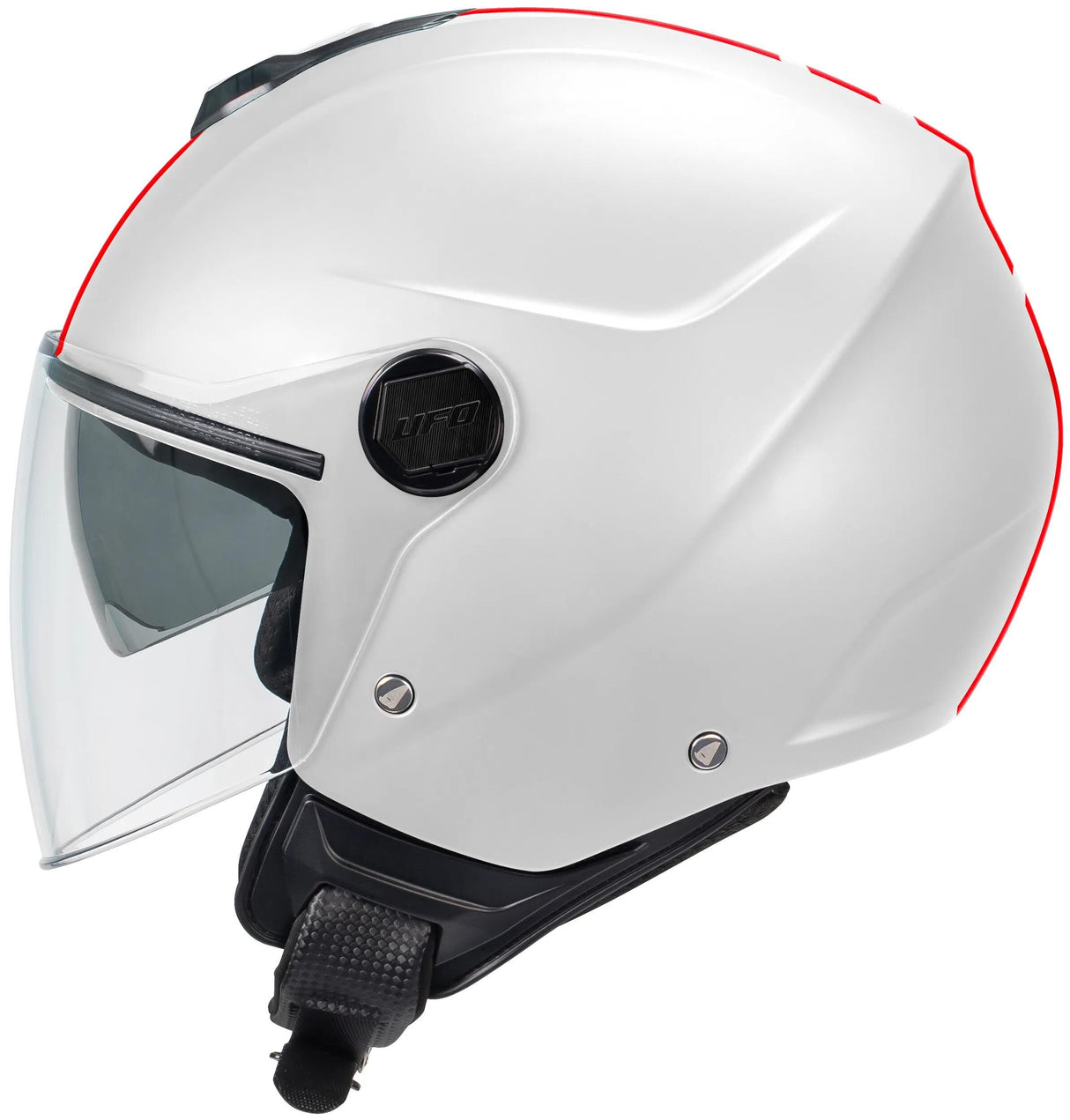 UFO Plast Jet Helm Nixie Helm UFO Nixie Jet weiß rot Gr. s