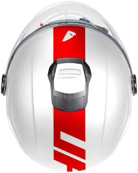 UFO Plast Jet Helm Nixie Helm UFO Nixie Jet weiß rot Gr. l